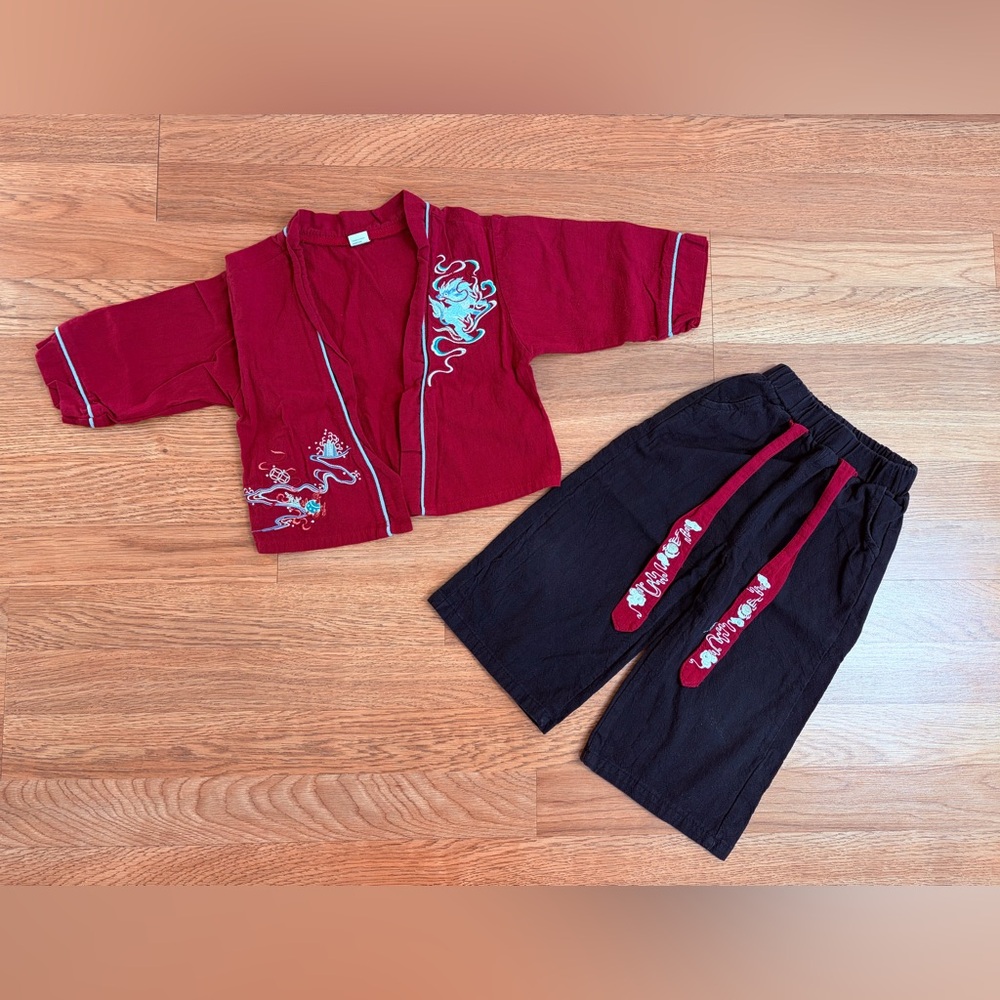 Toddler Kids Lunar New Year Outfit Traditional Chinese Hanfu Baby Photo props
